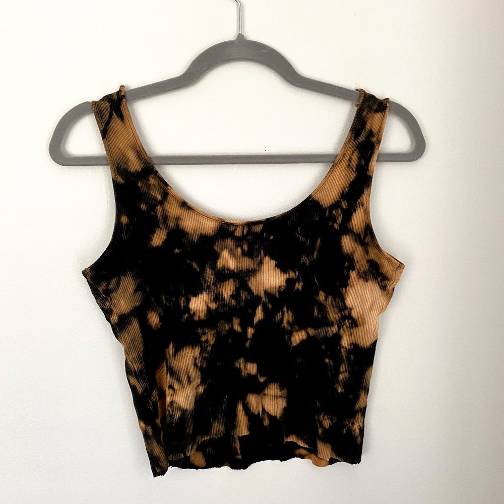 Black Bleach Tie Dye Tank Top